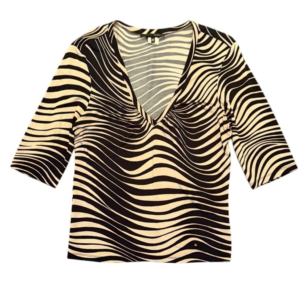 Les Copains Animal Silk Blend 3/4 sleeve Top Size 46/XLarge